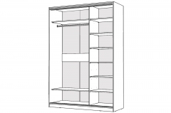 Шкаф-купе 2-х дверный Народная мебель Виктория 1400х584х2300, Белый 14ДЗЗЗДЗЗЗ-ПП-Б 310-94