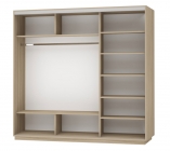 Шкаф-купе трехдверный Е1 Экспресс Трио Элемент 2400х2200h Ясень шимо светлый