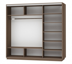 Шкаф-купе трехдверный Е1 Экспресс Трио Элемент 2400х2200h Ясень шимо тёмный