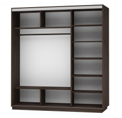 Шкаф-купе трехдверный Е1 Экспресс Трио Элемент 2100х2400h Дуб венге