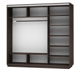 Шкаф-купе трехдверный Е1 Экспресс Трио Элемент 2400х2400h Дуб венге