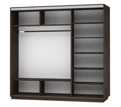 Шкаф-купе трехдверный Е1 Экспресс Трио Элемент 2400х2400h Дуб венге