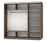 Шкаф-купе трехдверный Е1 Экспресс Трио Элемент 2400х2400h Ясень шимо тёмный