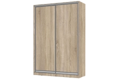 Шкаф-купе 2-х дверный Народная мебель Виктория 1400х584х2300, Ясень шимо светлый 14ДЛДЛ-ПШ-Яшс 310-105
