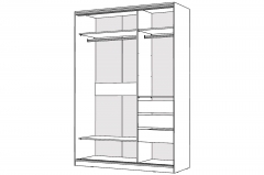 Шкаф-купе 2-х дверный Народная мебель Виктория 1400х584х2300, Белый 14ДЗДЗ-ШЯ-Б 310-213