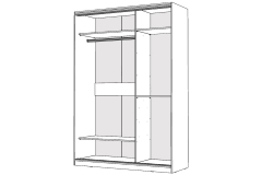 Шкаф-купе 2-х дверный Народная мебель Виктория 1600х584х2300, Белый 16ДЗДЗ-Б 310-263