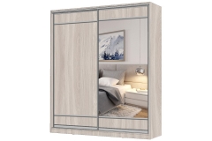 Шкаф-купе 2-х дверный Народная мебель Виктория 1800х584х2300, Ясень шимо светлый 18ДЛЛЛДЛЗЛ-ППШШ-Яшс 310-680