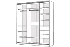 Шкаф-купе 2-х дверный Народная мебель Виктория 1800х584х2300, Белый 18ДЗДЗ-ЯППШ-Б 310-913