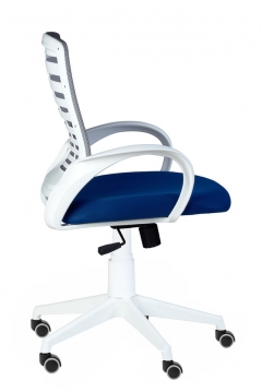 Кресло Китай Ирис Серо-синее Белый пластик