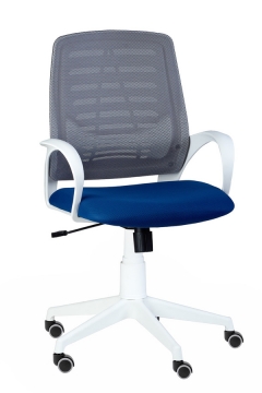 Кресло Китай Ирис Серо-синее Белый пластик