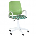 Кресло Китай Ирис Серое с мороженым Белый пластик