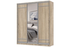 Шкаф-купе 3-х дверный Народная мебель Виктория 1800х584х2300, Дуб сонома светлый 18ДЛЛЛДЗДЛЛЛ-Дсс 310-1954