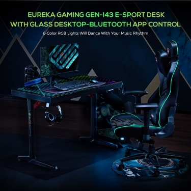 Геймерский стол с RGB подсветкой Eureka Eureka GTD-I43 Explorer Edition