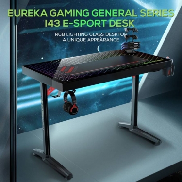 Геймерский стол с RGB подсветкой Eureka Eureka GTD-I43 Explorer Edition