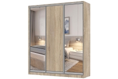 Шкаф-купе 3-х дверный Народная мебель Виктория 1800х584х2300, Дуб сонома светлый 18ДЗДЛДЗ-ППШШ-Дсс 310-2133