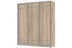 Шкаф-купе 3-х дверный Народная мебель Виктория 1800х584х2300, Дуб сонома светлый 18ДЛЛЛДЛЛЛДЛЛЛ-ППШШ-Дсс 310-2194
