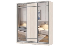 Шкаф-купе 3-х дверный Народная мебель Виктория 1800х584х2300, Бодега светлая 18ДЗЗЗДЛЛЛДЗЗЗ-ШШПП-Бс 310-2217