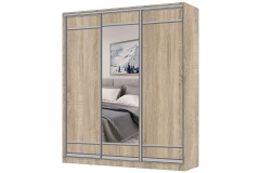 Шкаф-купе 3-х дверный Народная мебель Виктория 1800х584х2300, Дуб сонома светлый 18ДЛЛЛДЛЗЛДЛЛЛ-ПШШШ-Дсс 310-2336