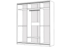 Шкаф-купе 2-х дверный Народная мебель Виктория 2000х584х2300, Белый 20ДЗДЗ-Б 310-1213