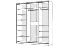 Шкаф-купе 2-х дверный Народная мебель Виктория 2000х584х2300, Белый 20ДЗДЗ-ПППШ-Б 310-1313