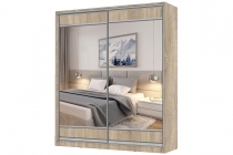 Шкаф-купе 2-х дверный Народная мебель Виктория 2000х584х2300, Дуб сонома светлый 20ДЛЗЛДЛЗЛ-ПППШ-Дсс 310-1335