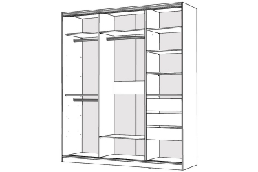 Шкаф-купе 2-х дверный Народная мебель Виктория 2000х584х2300, Белый 20ДЗДЗ-ЯПШШ-Б 310-1563