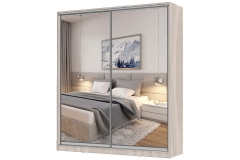 Шкаф-купе 2-х дверный Народная мебель Виктория 2000х584х2300, Ясень шимо светлый 20ДЗДЗ-ЯППШ-Яшс 310-1618