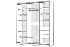 Шкаф-купе 2-х дверный Народная мебель Виктория 2000х584х2300, Белый 20ДЗДЗ-ПППЯ-Б 310-1663