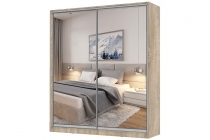 Шкаф-купе 2-х дверный Народная мебель Виктория 2000х584х2300, Дуб сонома светлый 20ДЗДЗ-ПЯШШ-Дсс 310-1717