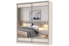 Шкаф-купе 2-х дверный Народная мебель Виктория 2000х584х2300, Бодега светлая 20ДЛЗЛДЛЗЛ-ПЯШШ-Бс 310-1732