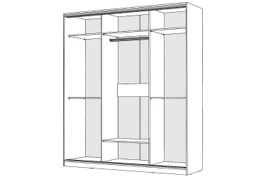 Шкаф-купе 3-х дверный Народная мебель Виктория 2000х584х2300, Белый 20ДЗДЗДЗ-Б 310-2351