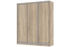 Шкаф-купе 3-х дверный Народная мебель Виктория 2000х584х2300, Дуб сонома светлый 20ДЛДЛДЛ-ПППП-Дсс 310-2454