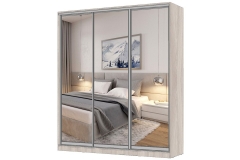 Шкаф-купе 3-х дверный Народная мебель Виктория 2000х584х2300, Ясень шимо светлый 20ДЗДЗДЗ-ППШШ-Яшс 310-2571