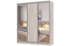 Шкаф-купе 3-х дверный Народная мебель Виктория 2000х584х2300, Ясень шимо светлый 20ДЗДЛДЗ-ЯШШШ-Яшс 310-2800