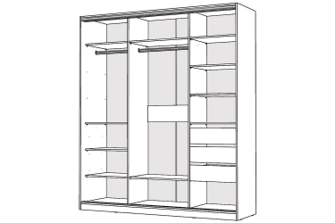 Шкаф-купе 3-х дверный Народная мебель Виктория 2000х584х2300, Белый 20ДЗЗЗДЗЗЗДЗЗЗ-ЯППШ-Б 310-2950
