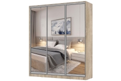 Шкаф-купе 3-х дверный Народная мебель Виктория 2000х584х2300, Дуб сонома светлый 20ДЗДЗДЗ-ЯЯПШ-Дсс 310-3236