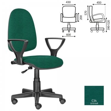 Компьютерное кресло BRABIX BRABIX Prestige Ergo MG-311 Черно-зеленое