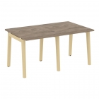 Стол переговорный 2 столешницы Рива ONIX WOOD OW.PRG-2.0 Тиквуд Темный/Светлый