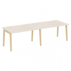 Стол переговорный 2 столешницы Рива ONIX WOOD OW.PRG-2.3 Тиквуд Темный/Темный