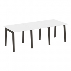 Стол переговорный 3 столешницы Рива ONIX WOOD OW.PRG-3.0 Белый Бриллиант/Темный