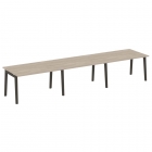 Стол переговорный 3 столешницы Рива ONIX WOOD OW.PRG-3.3 Тиквуд Светлый/Темный
