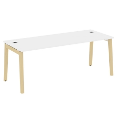 Стол рабочий руководителя Рива ONIX WOOD OW.SRR-6.8 Белый Бриллиант/Светлый