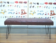 Банкетка Gruppo 396 Лейд 1200x400 натуральная кожа бордовая