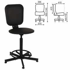 Кресло кассира, ресепшн BRABIX РС37 без подлокотников Черный