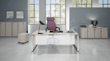 Стол с тумбой под системный блок ALSAV GLOSS LINE НССБ-О.984 Ivory