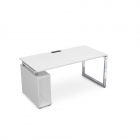 Стол с тумбой под системный блок ALSAV GLOSS LINE НССБ-О.985 Белый Премиум