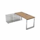 Стол рабочий, прямолинейный три опоры, левый ALSAV GLOSS LINE НСТЛ-О.975 Teakwood
