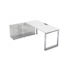 Стол рабочий, прямолинейный три опоры, левый ALSAV GLOSS LINE НСТЛ-О.984 Белый Премиум