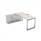 Стол рабочий, прямолинейный три опоры, левый ALSAV GLOSS LINE НСТЛ-О.994 Ivory