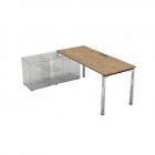 Стол рабочий, прямолинейный три опоры, левый ALSAV GLOSS LINE НСТЛ-П.979 Teakwood